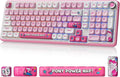 My Little Pony [Official Hasbro Licensed] Wireless Mechanical Keyboard, 101 Keys RGB Gaming Keyboard with Custom Linear Switches & Knob Control, 3-Mode (BT/2.4G/USB-C), Cute Pink Gift for MLP Fans