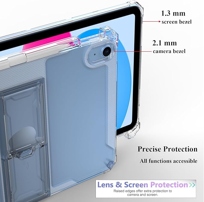 for iPad 9.7 inch Clear Case 2018/2017,iPad 6th/5th Generation Cover with Pencil Holder & Kickstand Anti-Slip Soft TPU Back Shockproof [Corner Protection] Ultra Thin Transparent Shell, Clear