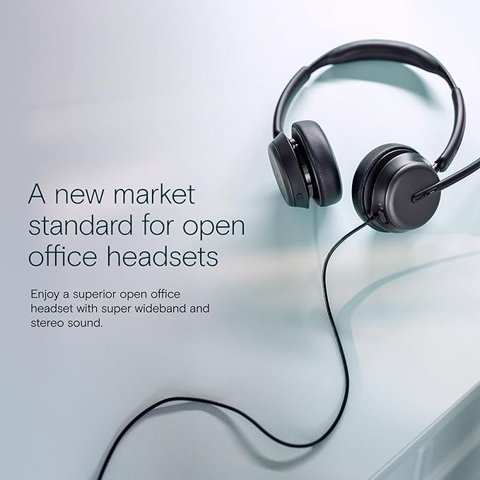 EPOS Impact 860 ANC Double-Sided Wired Headset with Active Noise Cancellation, USB C & USB A, Lightweight, Comfortable Fit, Microsoft Teams & Zoom Compatible for Office Work, Black