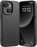 Tigowos for iPhone 15 Plus&iPhone 14 Plus Case Protective Case Made of Real Aramid Fiber, Soft Touch, Tough Durable Carbon Bumper, Black