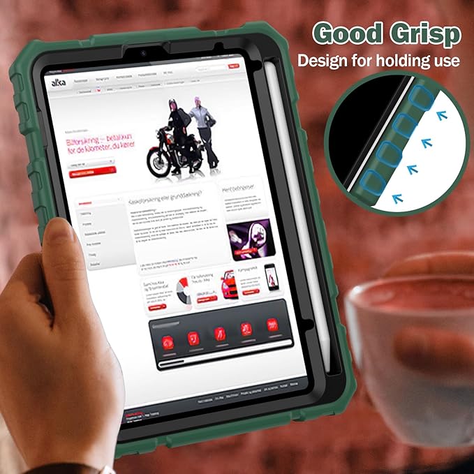 Grifobes Case for iPad mini 7 (A17 Pro) 2024 / Mini 6 2021 8.3 inch, Heavy Duty Shockproof Rugged Cover with Pencil Holder Stand, for I Pad Mini 7th/6th Gen 8.3" Case (Deep Green)