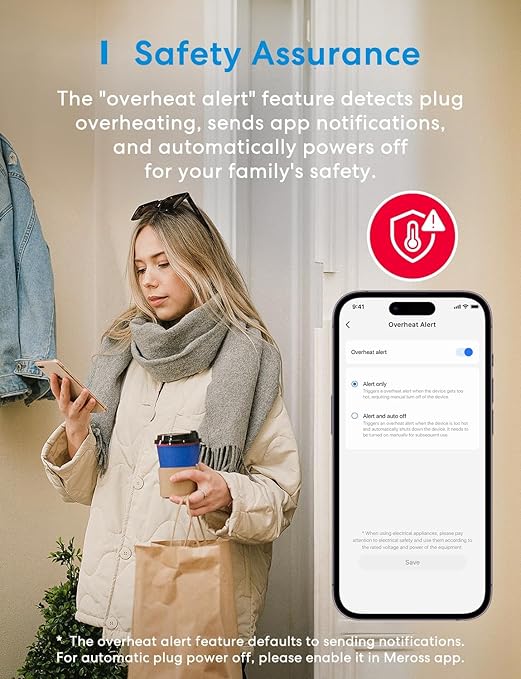 meross Matter Smart Plug, Energy Monitoring Smart Outlet, Wi-Fi Plug Work with Alexa, Apple HomeKit, Google with Schedule Timer, 15A/1800W, 100% Privacy Matter Smart Home, App & Voice Control 4 Pack