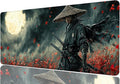 Warrior Desk Mat Swordsman Japanese Anime XL Mouse Pad Large Mousepad Extended Laptop Keyboard Mat Gaming Desk Pad Mouse Mat Professional Desk Pad for Office Equipment 31.5x11.8 Inch