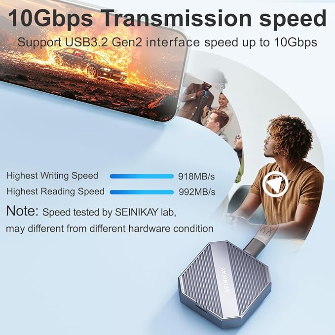 Mini M.2 Enclosure, Magnetic 2230 M.2 Enclosure Heat Sink for iPhone 15 Pro Max ProRes,10Gbps Speed,Supports M Keys NVME SSD