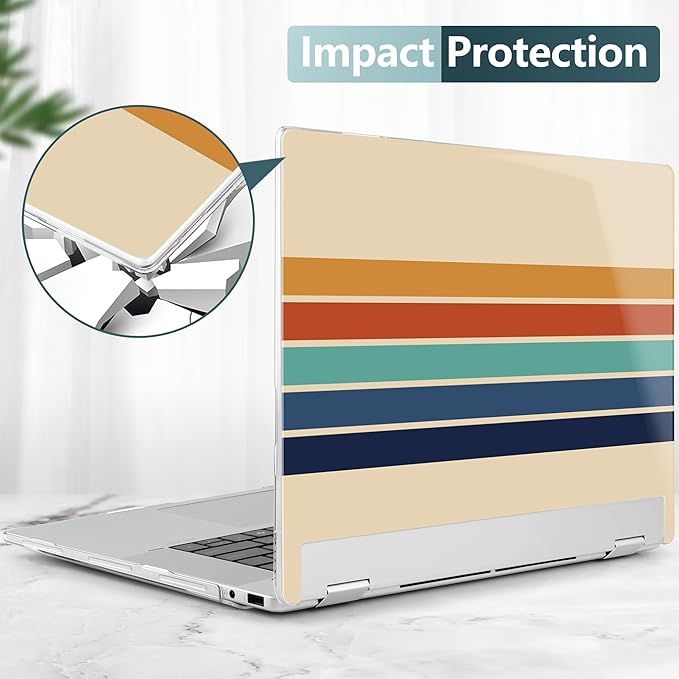 Premium Crystal Clear Case for HP Envy x360 16-inch 2-in-1 Laptop 2024 Release, Creative Patterns Ultra-Slim Lightweight Scratch-Resistant Hard Shell with Professional Protection, Stripe
