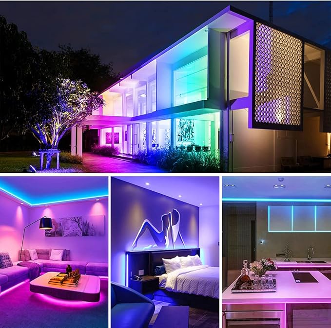 WS2812B RGB LED Strip, Individually Addressable LED Strip, Chasing Effects Dream Color 5050SMD 5M 150 LED Pixel Strip Rope Light DC 5V (White PCB 16.4FT 30Pixels/m Waterproof IP67)