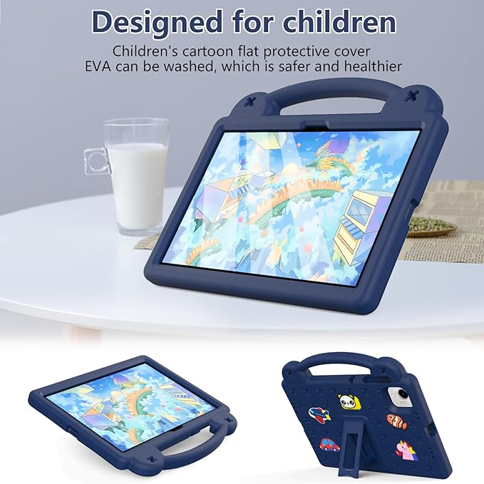 AKABEILA Compatible with Honor Pad X9a 2025 11.5 inch Tablet Case, Kids Friendly Universal Lightweight Shockproof Protective Case with Shoulder Strap & Stand Handle Navy Blue
