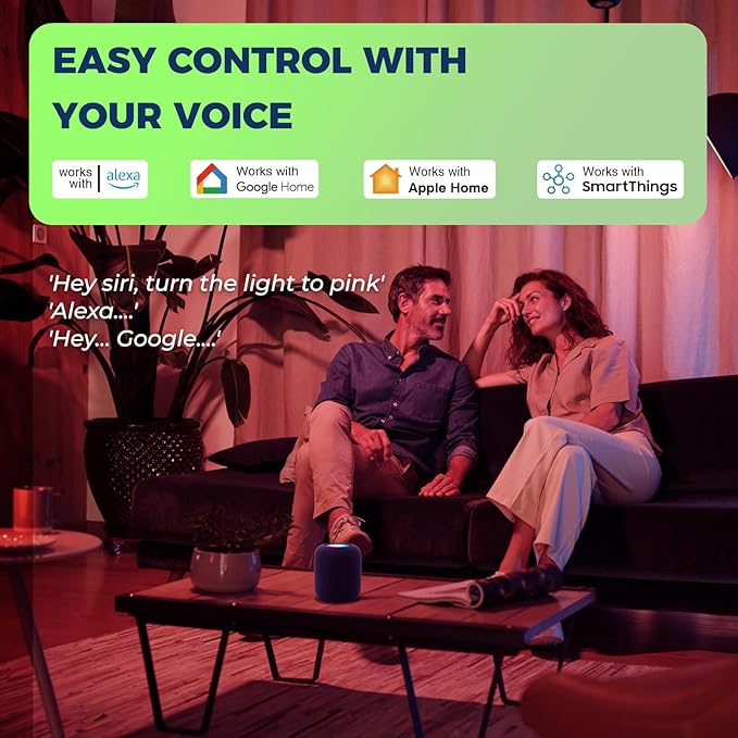 Lightinginside Matter Candelabra Smart Light Bulbs 60W Equivalent, Candle E12 LED Bulb Compatible with Alexa/Siri/Apple Home/Google Home/SmartThings, RGBCW, 2.4G WiFi, ETL Listed, Hub Required, 4PCS