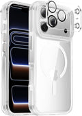 Strong Magnetic for iPhone 17 Pro Max case [10Ft Military-Grade Protection] Compatible with fit MagSafe Shockproof Slim Thin Cover case for iPhone 17 Pro Max 6.9 inch, Clear Gray