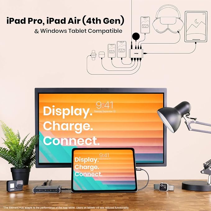 CalDigit Thunderbolt 4 Element Hub - Universal Multi-Port Hub, 4X Thunderbolt 4/USB4 Ports, 4X USB 3.2 Gen2 10Gb/s Ports, Up to Single 8K or Dual 4K 60Hz Displays, 60W Charging with 0.8m Cable