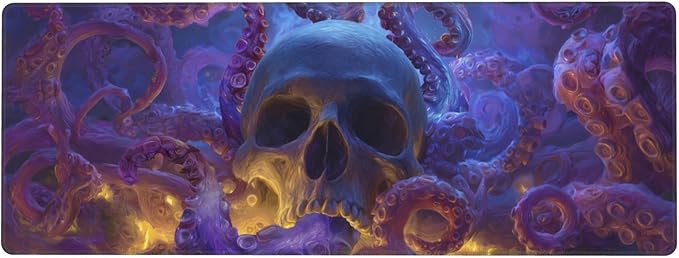Skull Mouse Pad Extended Large Gaming Mouse Pad XL Stitched Edges for Gamer Home Office 31.5 X 11.8 Inch