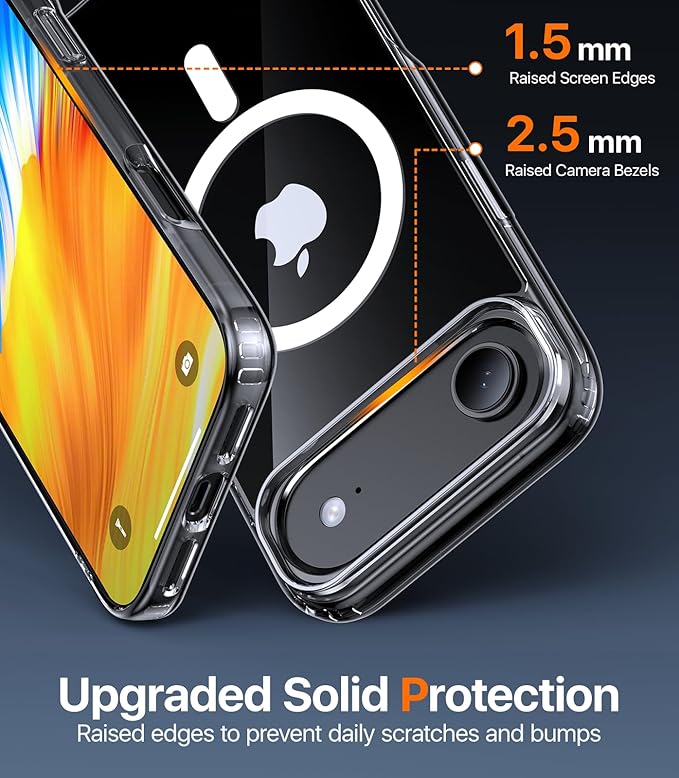 Magnetic for iPhone Air Case 2025,[Anti-Slip][Compatible with MagSafe][Military Grade Drop Protection] Shockproof Protective Translucent Matte Phone Case for iPhone 17 Air Case,Clear