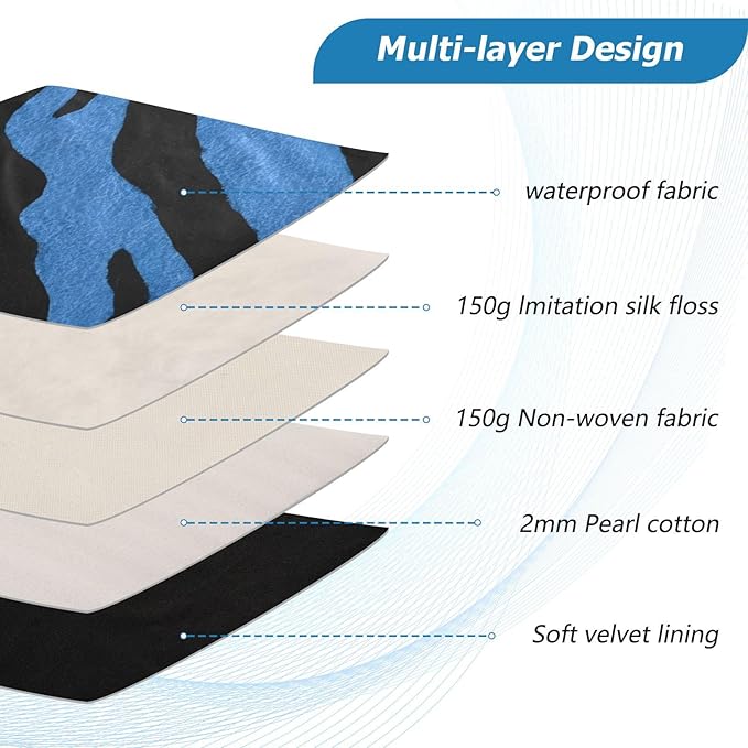 Laptop Case Sleeve, Blue Tiger Print Black Wild Animal Shockproof Protective Computer Carrying Cover, Briefcase Handbags 15-16 inch Laptop Sleeve Bag