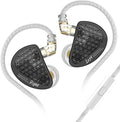 Linsoul KZ AS16 Pro Wired Earbuds, 16BA Balanced Armature Drivers Earphones HiFi Bass in Ear Monitor Earphones with Detachable 0.75mm 2 pin Cable (Black, with Mic)