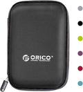 ORICO Hard Drive Case 2.5 inch External Drive Storage Carrying Bag Waterproof Shockproof with Inner Size 5.5x3.5x1.0inch for Organizing HDD and Electronic Accessories, Black(PHD-25)