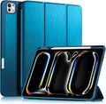 Akkerds Compatible with iPad Pro 13 Inch Case (M5/M4) 2025/2024, for iPad 13 Pro Case with Pencil Holder, Slim Trifold Stand Protective Cover with Soft TPU Back, Auto Wake/Sleep (PeacockBlue)