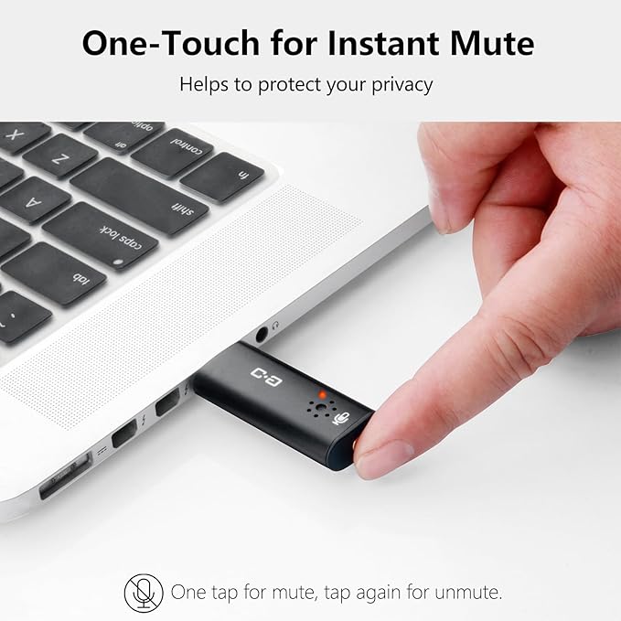 DUNGZDUZ Upgrade Mini USB Computer Microphone with Touch Sensitive Mute Button & LED Indicator, Plug-and-Play Condenser Mic for Laptop & Desktop, Clear Audio for Calls, Meetings, Study & Travel