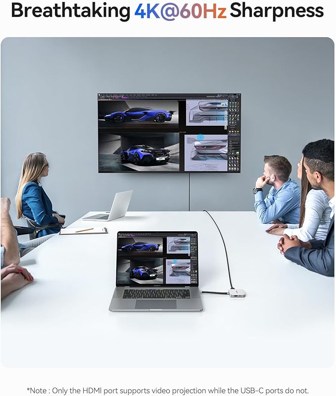 ORICO 10Gbps Magnetic M.2 Docking Station, 6-in-1 USB C HUB & M.2 2230 NVMe Enclosure with HDMI 4K@60Hz, USB-A&C 3.2, 100W PD, AUX, USBC Dock for iPhone 17/16/15 Pro/Pro Max