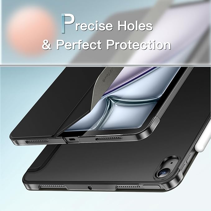JETech Case ONLY for iPad Air 11-Inch M4/M3/M2 (2026/2025/2024), iPad Air 5/4 (2022/2020 5th/4th Generation 10.9-Inch), Slim Stand Hard Back Shell Cover with Auto Wake/Sleep (Black)