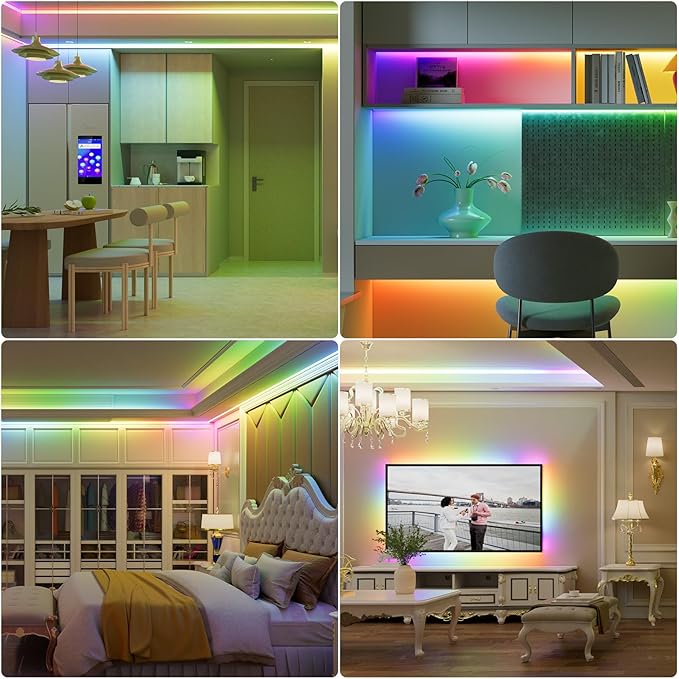 PAUTIX SP608E SPI Pixel LED Controller with 8 Signal Outputs,Work with RGB Smart IC COB LED Strips,Built-in Mic/AUX Music Bluetooth for WS2811 LED Module Pixel Strip Light APP/Remote/Trigger Control