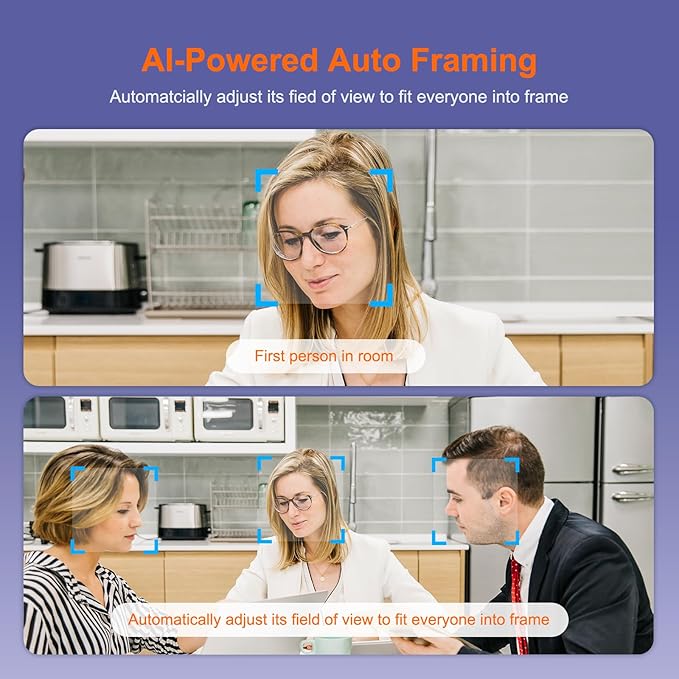4K Video Conference Room Camera System with Remote Control, AI Auto Framing&Focus, Speaking Tracking, Digital Zoom, Webcam with Microphone and Speaker for Windows TV/PC/Laptop/Zoom/Teams/Skype