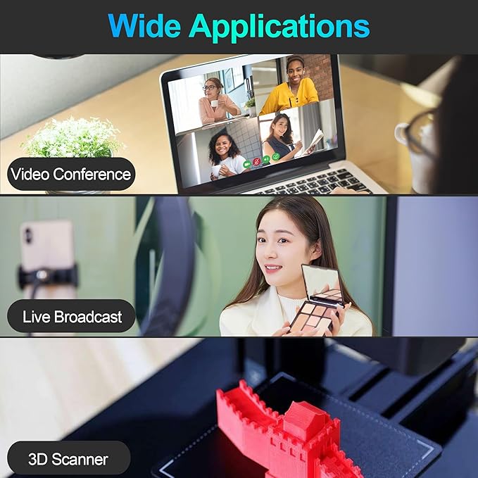 MMlove 4K HDMI USB Camera 30FPS Webcam 10X Variable Focus 5-50mm Lens H.265 2X Digital Zoom PC Streaming Close up Zoom in and Out Web Camera for Conference Classes