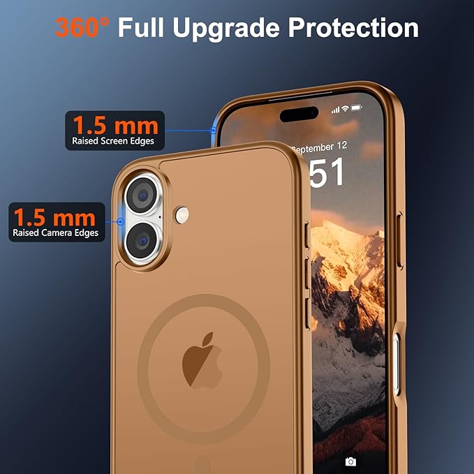 SUPFINE Magnetic for iPhone 17 Case (Compatible with MagSafe)(Military Grade Drop Protection) Translucent Matte Shockproof with Anti-Fingerprint Phone Cover 2025,Brown