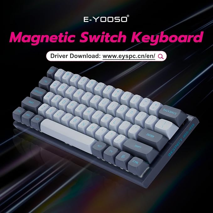 E-YOOSO Hz-61 60% RGB Mechanical Gaming Keyboard Wired, Magnetic Switch, PBT Keycaps, Hot Swappable Mechanical Keyboard Compact Desigh for PC/Mac
