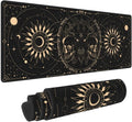 Sun and Moon Gothic Skull Goat Mouse Pad Extended Large Gaming Mouse Pad XL Oversized Desk Pad Stitched Edges 31.5 X 11.8 Inch
