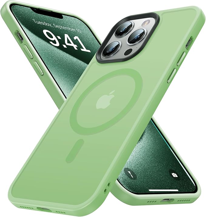 Magnetic for iPhone 12 Pro Max Case, [Compatible with MagSafe][Military-Grade Drop Protection][Anti-Yellowing] Shockproof Translucent Matte Cover for iPhone 12 Pro Max Phone Case,Mint Green
