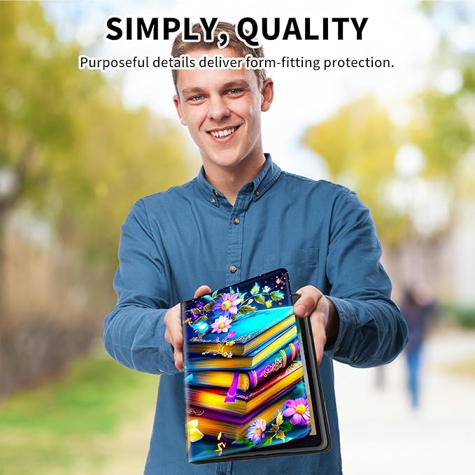 for 6" All-New Kindle Paperwhite 4 10th Generation (Model No. PQ94WIF) E-Reader Case, Slim Kickstand Stand Leather Smart Cover with Auto Wake/Sleep, Blue Book Flower