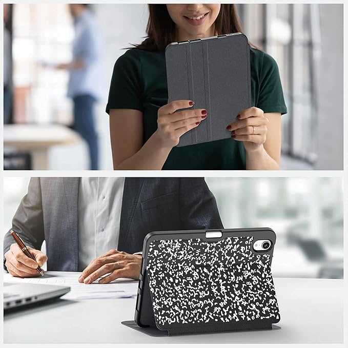 Supveco Case for iPad mini 7 (A17 Pro) 2024/iPad Mini 6 2021 8.3 Inch with Pencil Holder-[Auto Wake/Sleep],Slim Protective Case with Soft TPU Back Cover for iPad mini 7th/6th Generation(Book)