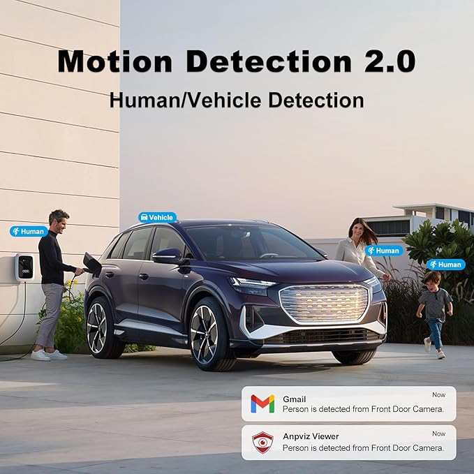 Anpviz 5MP PoE IP Camera with Audio, Full Metal Wired Turret Security Camera Outdoor, Human Vehicle Detection, Smart Color Night Vision, 3072x1728@20fps, 114° FOV, WDR, IP67 Waterproof, IPC-D3053WD-S
