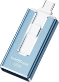 MFi Certified 256GB Flash Drive for iPhone, 3 in 1 Type-C USB Memory Stick Thumb Drive for Photos Videos, High Speed External Memory Storage Photo Stick for iPhone iPad Android PC (Royal Blue)