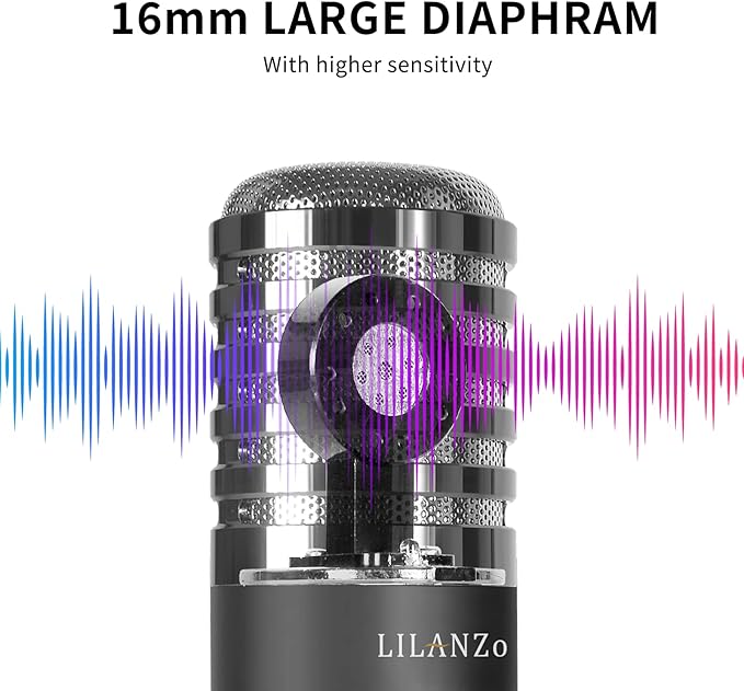 USB Condenser Microphone for PC PS4, PS5 Streaming Singing Podcast Studio, Computer Cardioid Gaming Mic Kit for Recording YouTube with Boom Arm Stand Pop Filter, Mute Button, Volume, Echo
