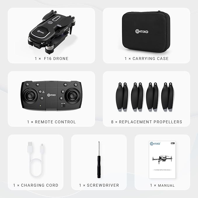 Contixo F16 Camera Drone for Kids – 1080P Dual Camera, Easy to Fly, 17 Mins Intelligent Flight Time, One-Key Takeoff/Landing – Perfect for Beginners and Young Drone Enthusiasts (Ages 14+)
