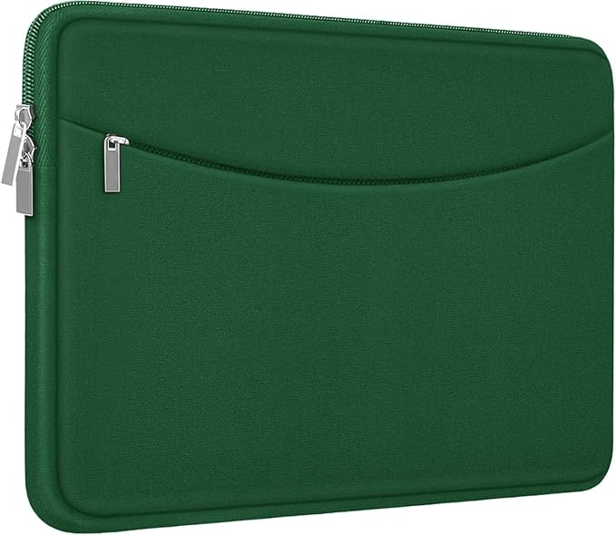 Laptop Case 15.6 inch, Shockproof Protective Laptop Cover Briefcase Carrying Computer Bag with Accessory Pocket, Portable Computer Sleeve Compatible with MacBook, HP, Dell, Lenovo, Asus, Green