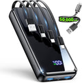 Portable Charger,50000mAh Power Bank Built-in Cable, 22.5W PD USB C In & Out Fast Charging, External Battery Pack with 6 Output & 2 Input, Travel Phone Charger for iPhone 17/16/15/14/13/12(Black)