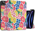 MEEgoodo Case for iPad Pro 12.9 Case M2 6th/5th/4th/3rd Generation 2022 2021 2020 2018, Protective Tablet Cover with Soft Back Shell for Kids, Groovy Flower