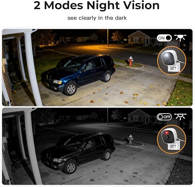 2K Cameras for Home Security,Indoor/Outdoor for Baby/Elder/Pet Monitoring with Phone app,Wired Plug&Play,Color Night Vision,2-Way Audio & 24/7 Recording,Support 128G Card ( Not Included),4-Pack