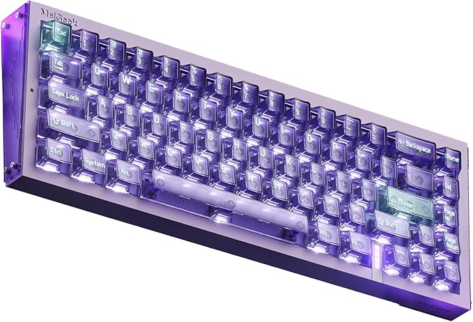 MelGeek REAL67 Wired Gaming Keyboard with RGB, Magnetic Keyboard with Hall Effect, Rapid Trigger, Hot-Swappable, Snap Tap & Adjustable Actuation, Online HIVE Custom (Potassium-Transparent Purple)