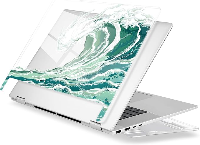 Premium Crystal Clear Case for HP Envy x360 16-inch 2-in-1 Laptop 2024 Release, Creative Patterns Ultra-Slim Lightweight Scratch-Resistant Hard Shell with Professional Protection, Wave