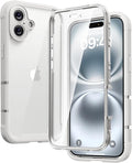 Diaclara Designed for iPhone 16 Case, Full Body Rugged Case with Built-in Touch Sensitive Anti-Scratch Screen Protector, Upgraded [Full Camera Protection] for Phone 16 (White)