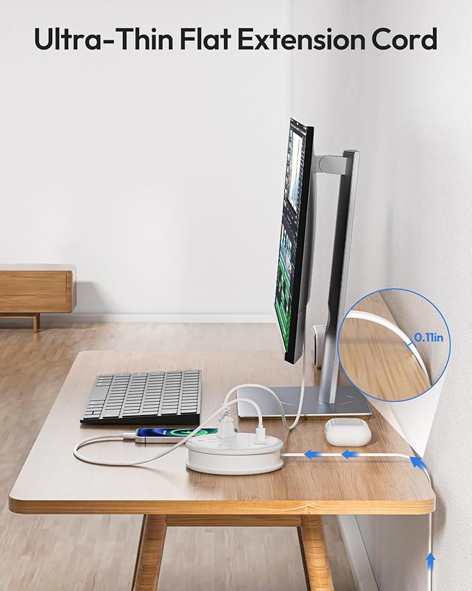 NTONPOWER Travel Power Strip, Travel Essentials, Cruise Essentials 2026 3 Outlets 4 USB Ports(2 USB C), 4FT Wrapped Around Extension Cord for Travel Cruise Ship Beach Vacation Essentials White
