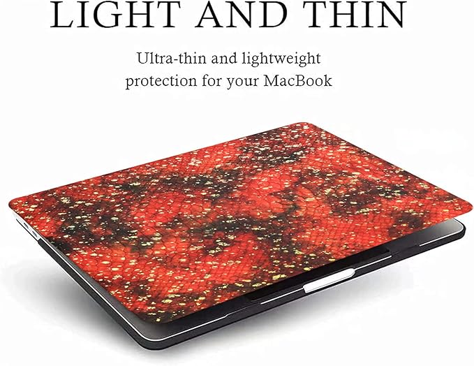 Funut Snake for MacBook Air 13 inch Case 2022 2021 2020 2019 2018 Release A2337 M1 A2179 A1932 Touch ID, Luxury PU Leather Scratch & Shockproof Hard Shell Case & Keyboard Cover,Snake Brown