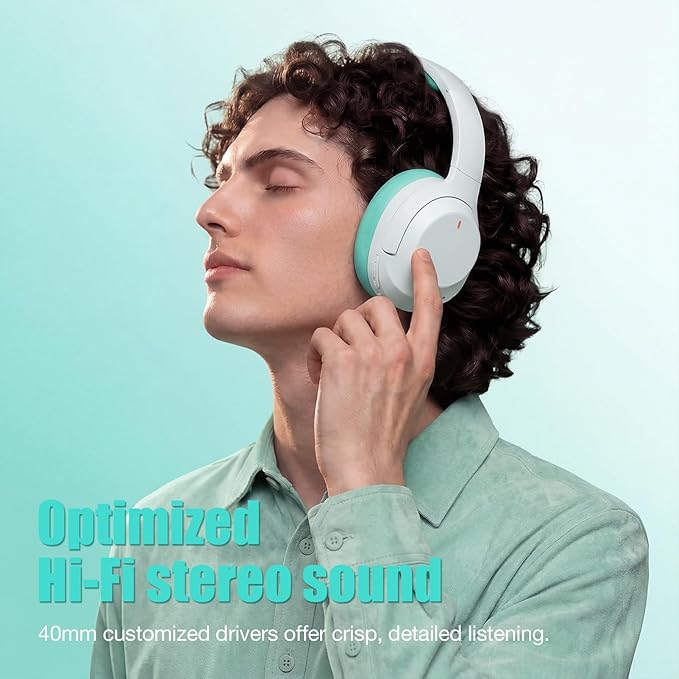 Upgraded Pro‑level Hybrid Active Noise Cancelling Headphones, HD Sound & Big Bass, 2X Softer Comfort, Long ANC Playtime, Wireless Over-Ear Bluetooth Headphones Perfect for Home Office|Travel|Pair