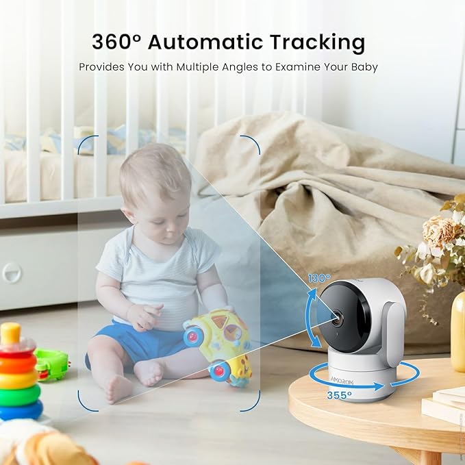 AMOROM 2 Pack 2K Indoor Security Camera Wireless, 360° Pan-Tilt Wi-Fi Pet/Baby Monitor with AI Motion Detection, Night Vision, Phone App, Cloud & SD Storage (5G/2.4G Hz)