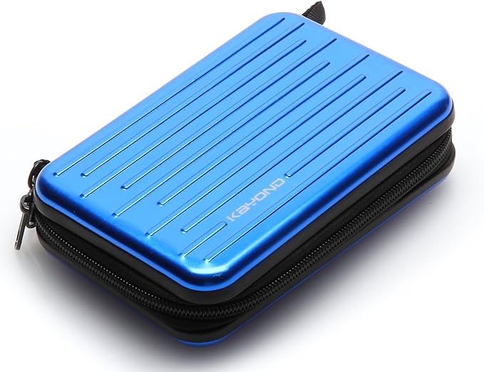 KAYOND Anti-Shock Silver Aluminium Carry Travel Protective Storage Case Bag for 2.5" Inch Portable External Hard Drive HDD USB 2.0/3.0 (Blue)