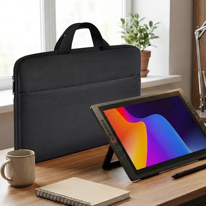 Graphics Drawing Tablet Sleeve Case for Huion Kamvas Pro 16, Wacom Cintiq 16/Pro 17/Intuos Pro Large, XPPen Artist Ultra 16,Travel Padded Carrying Bag, Black