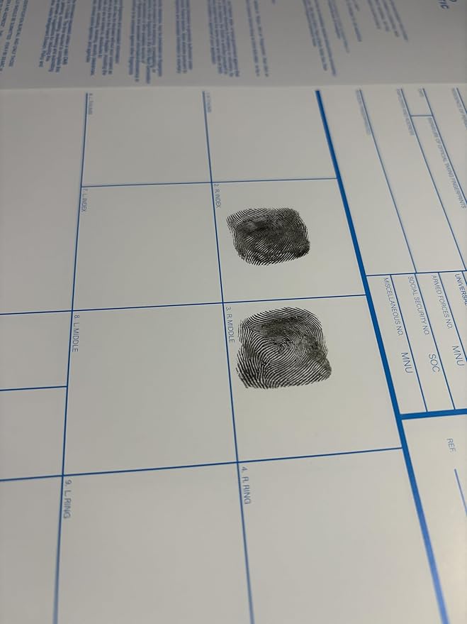 Fingerprint Kit FD-258 Cards, Reusable Ink Pad and Instructions,11-1-20 Newest Version-18 Pack